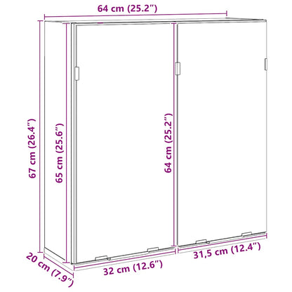Bad-Spiegelschrank Artisan-Eiche 64x20x66,5 cm Holzwerkstoff