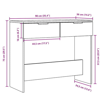 vidaXL Konsolentisch Altholz-Optik 90x36x75 cm Holzwerkstoff