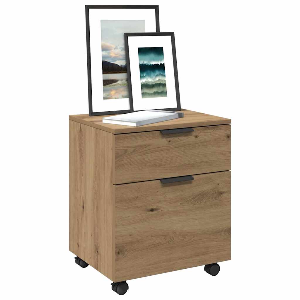 vidaXL Mobiler Aktenschrank mit Rollen Artisan Eichen-Optik 45x38x54cm