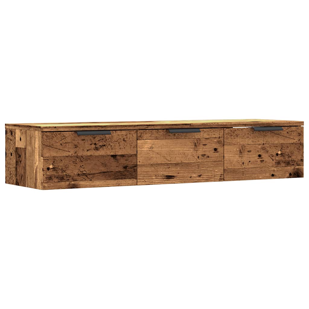 vidaXL Meuble mural en aggloméré aspect bois de récupération 102x30x20 cm