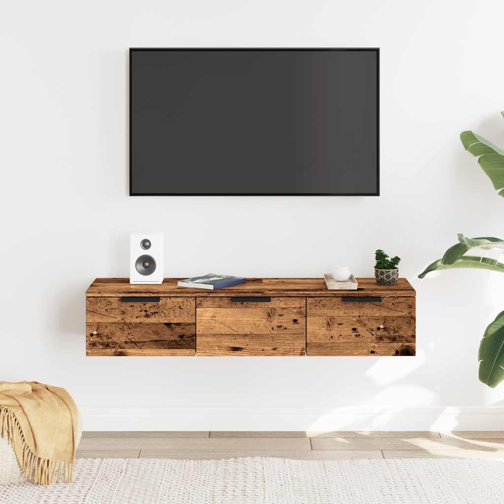 vidaXL Meuble mural en aggloméré aspect bois de récupération 102x30x20 cm