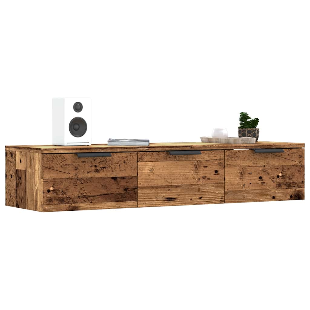 vidaXL Meuble mural en aggloméré aspect bois de récupération 102x30x20 cm