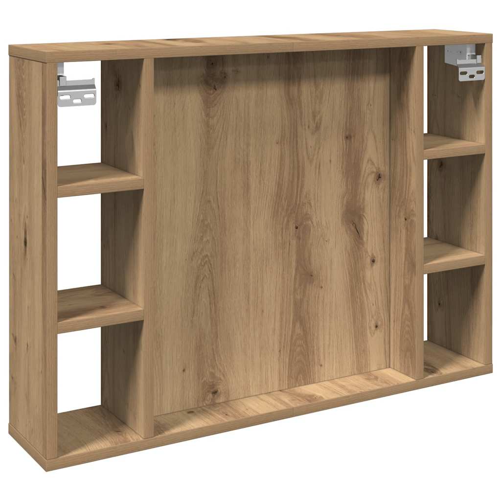 Spiegelschrank mit LED-Leuchten Artisan-Eiche 76x15x55 cm