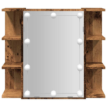 vidaXL Spiegelschrank mit LED Altholz 70x16,5x60 cm