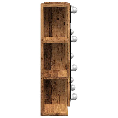 vidaXL Spiegelschrank mit LED Altholz 70x16,5x60 cm