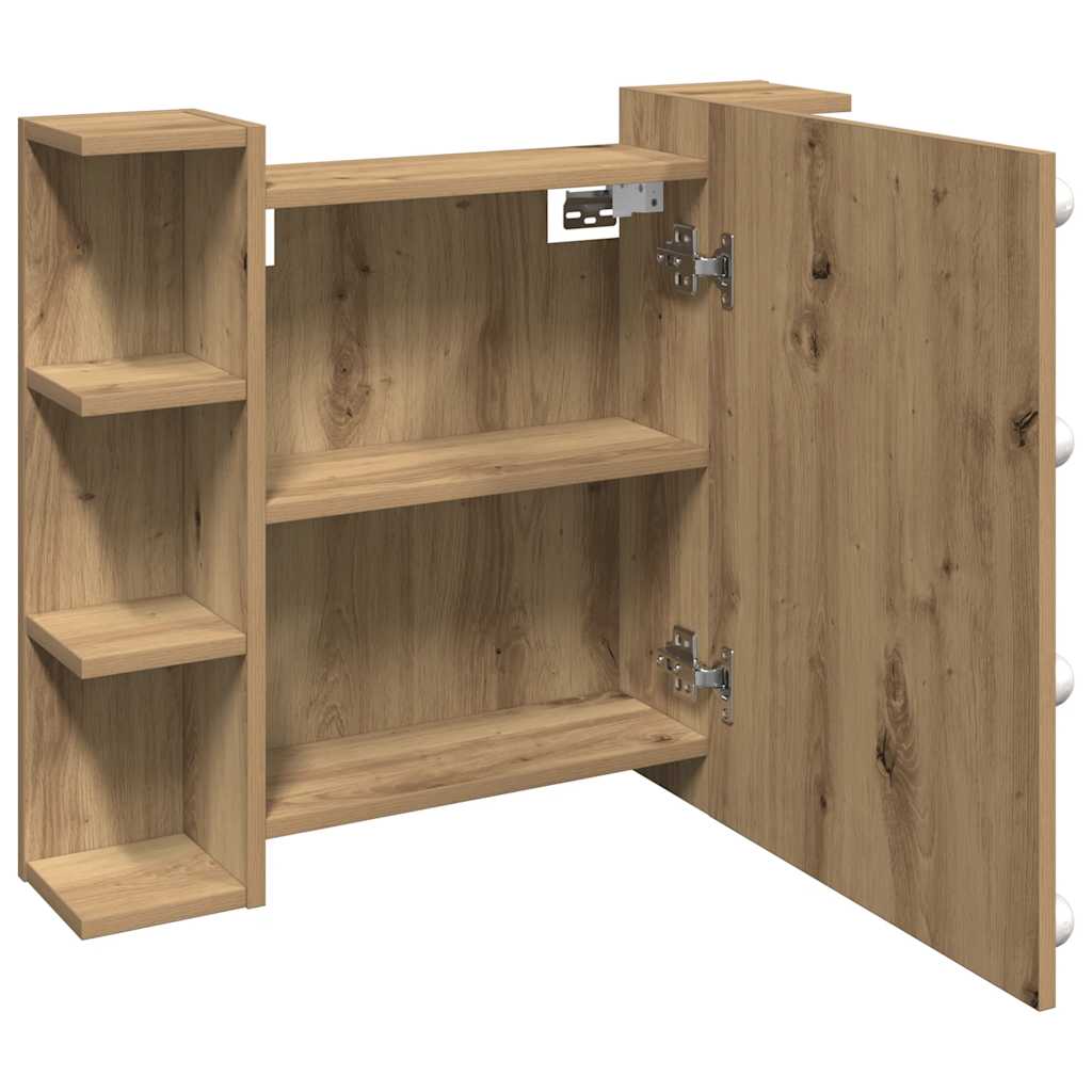 vidaXL Spiegelschrank mit LED Artisan Eichen-Optik 70x16,5x60 cm