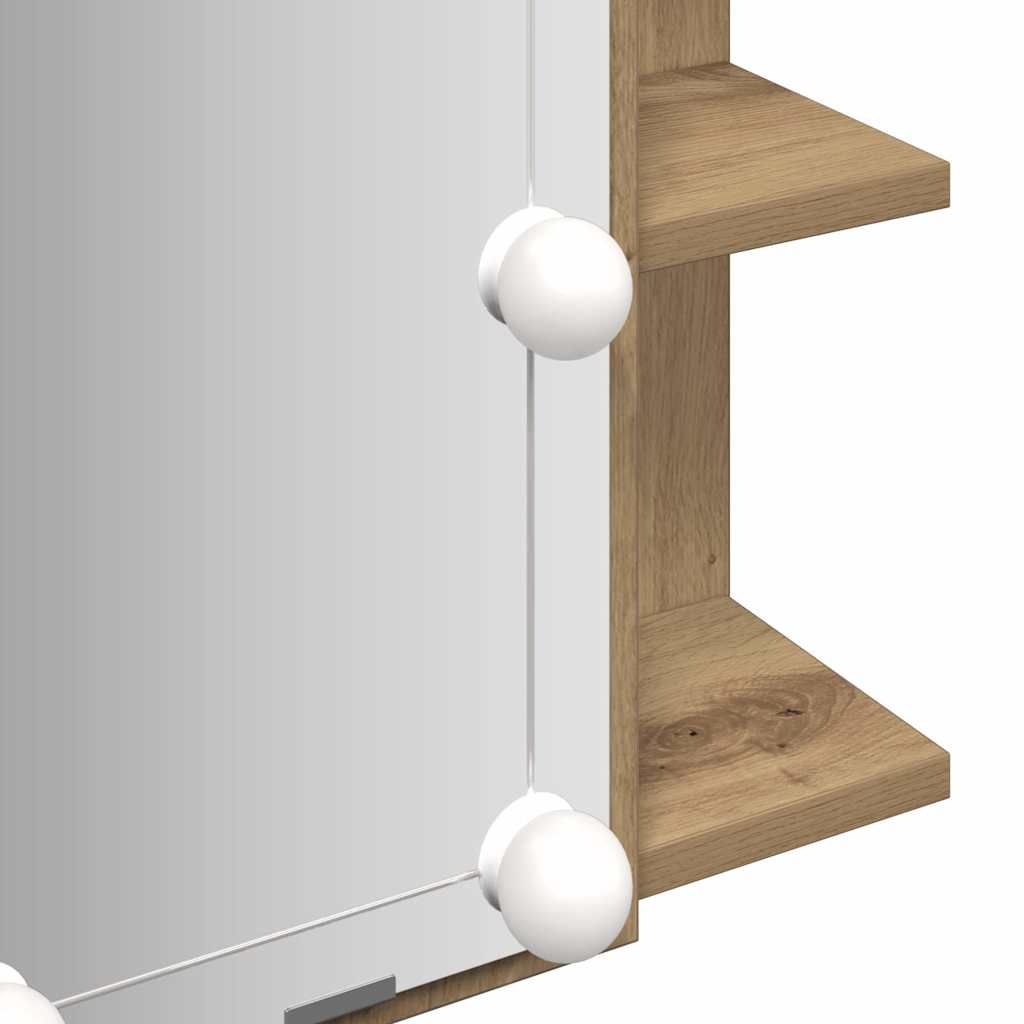 vidaXL Spiegelschrank mit LED Artisan Eichen-Optik 70x16,5x60 cm