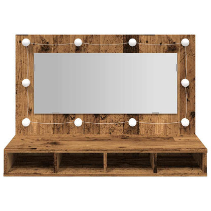 vidaXL Spiegelschrank mit LED Altholz 90x31,5x62 cm
