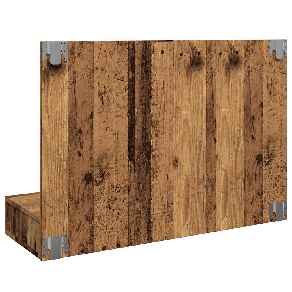 vidaXL Spiegelschrank mit LED Altholz 90x31,5x62 cm