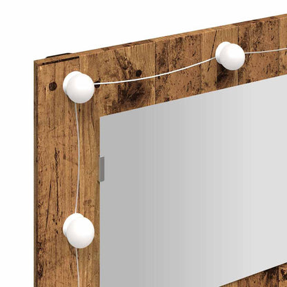 vidaXL Spiegelschrank mit LED Altholz 90x31,5x62 cm