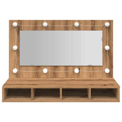 vidaXL Spiegelschrank mit LED Artisan-Eiche 90 x 31,5 x 62 cm