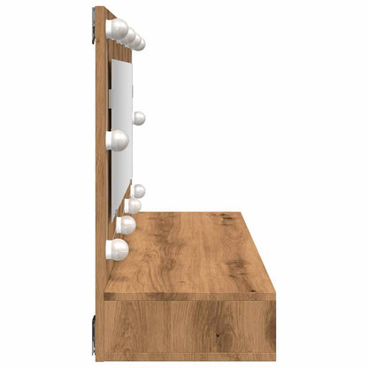 vidaXL Spiegelschrank mit LED Artisan-Eiche 90 x 31,5 x 62 cm