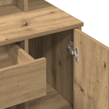 Schminktisch mit LED-Leuchten Artisan-Eiche 86,5x35x136 cm