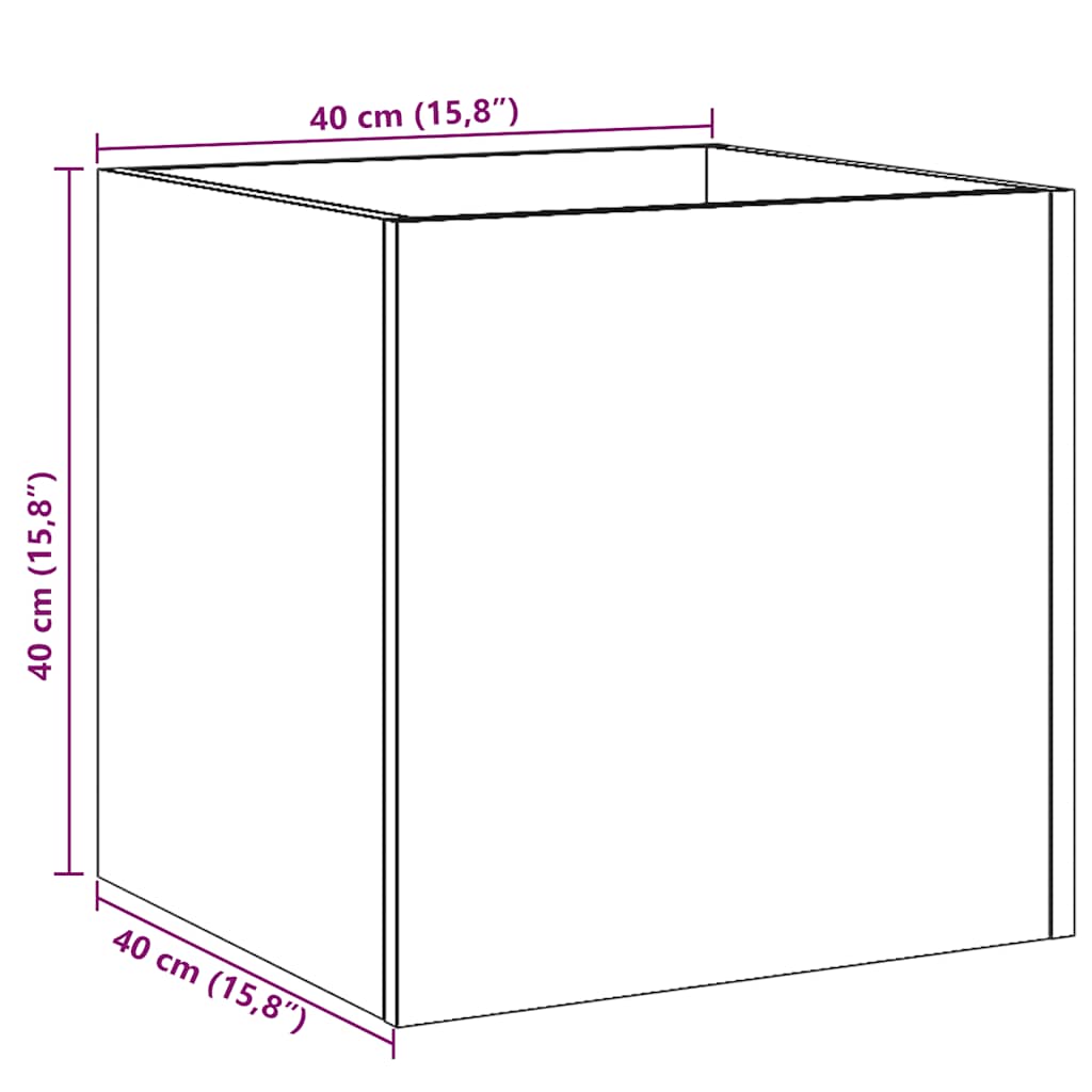 vidaXL Pflanzgefäß Altholz-Optik 40x40x40 cm Holzwerkstoff