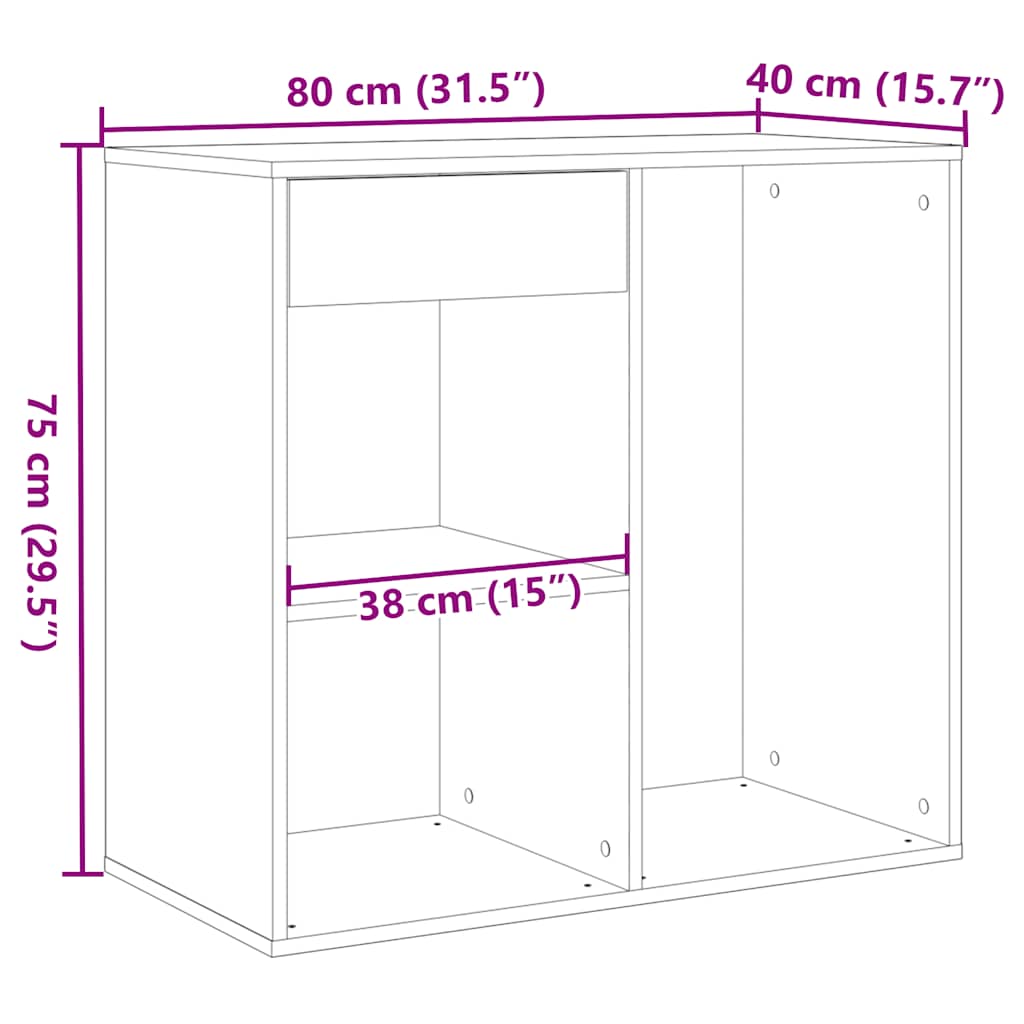 vidaXL Kosmetikschrank Altholz-Optik 80x40x75 cm Holzwerkstoff