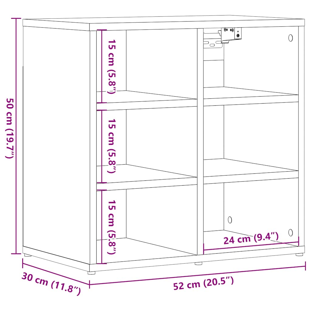 vidaXL Schuhschrank Altholz-Optik 52x30x50 cm