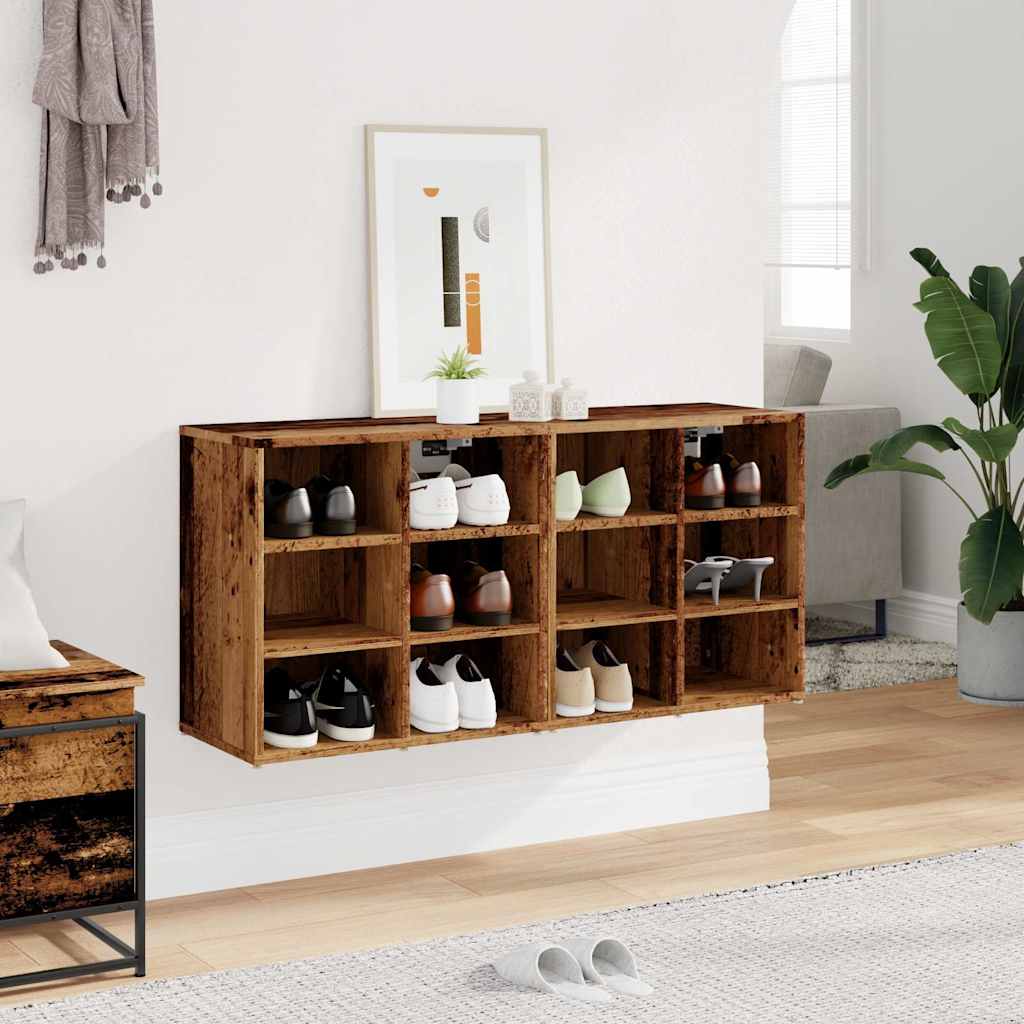 Schuhschränke 2 Stk. Altholz-Optik 52x30x50 cm