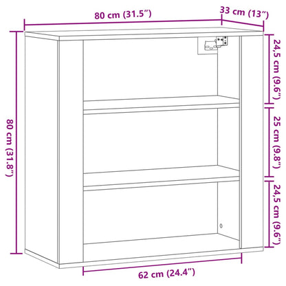 vidaXL Wandschrank Artisan-Eiche 80x33x80 cm Holzwerkstoff
