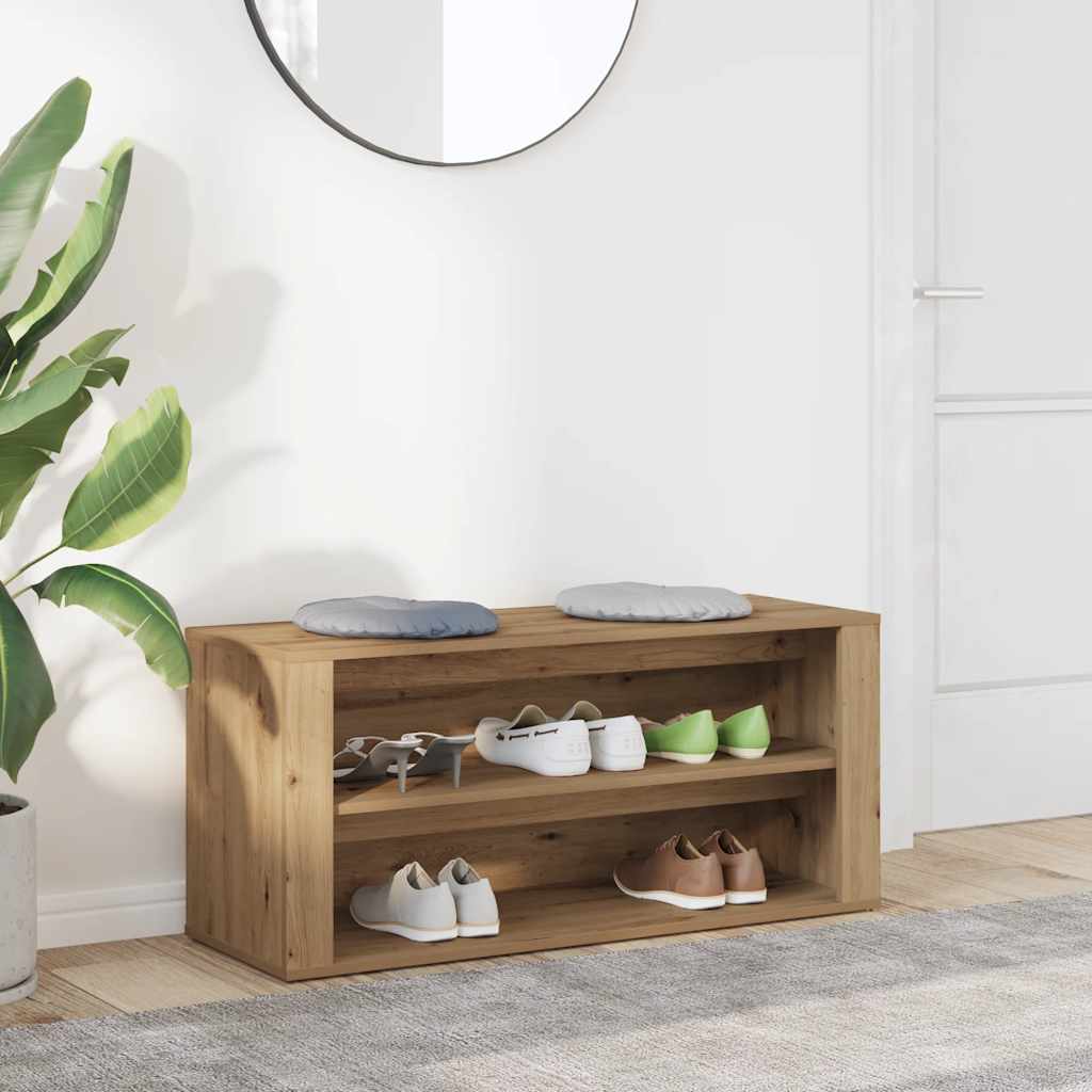 Schuhbank Artisan-Eiche 100x35x45 cm Holzwerkstoff