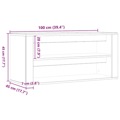 Schuhbank Artisan-Eiche 100x35x45 cm Holzwerkstoff