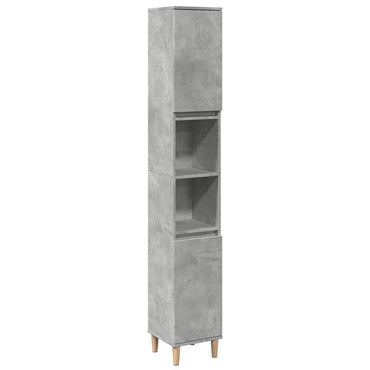 vidaXL Badschrank Betongrau 30x30x190 cm Holzwerkstoff