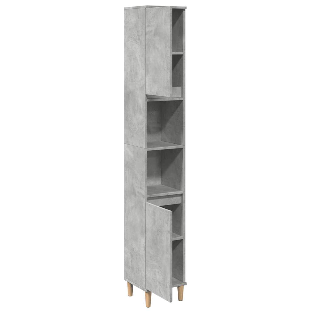 vidaXL Badschrank Betongrau 30x30x190 cm Holzwerkstoff