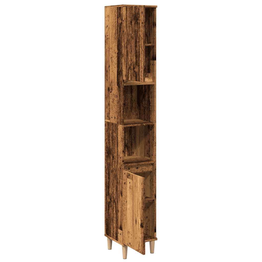 vidaXL Badschrank Altholz-Optik 30x30x190 cm Holzwerkstoff