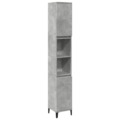 vidaXL Armoire de salle de bain gris béton 30x30x190 cm Aggloméré