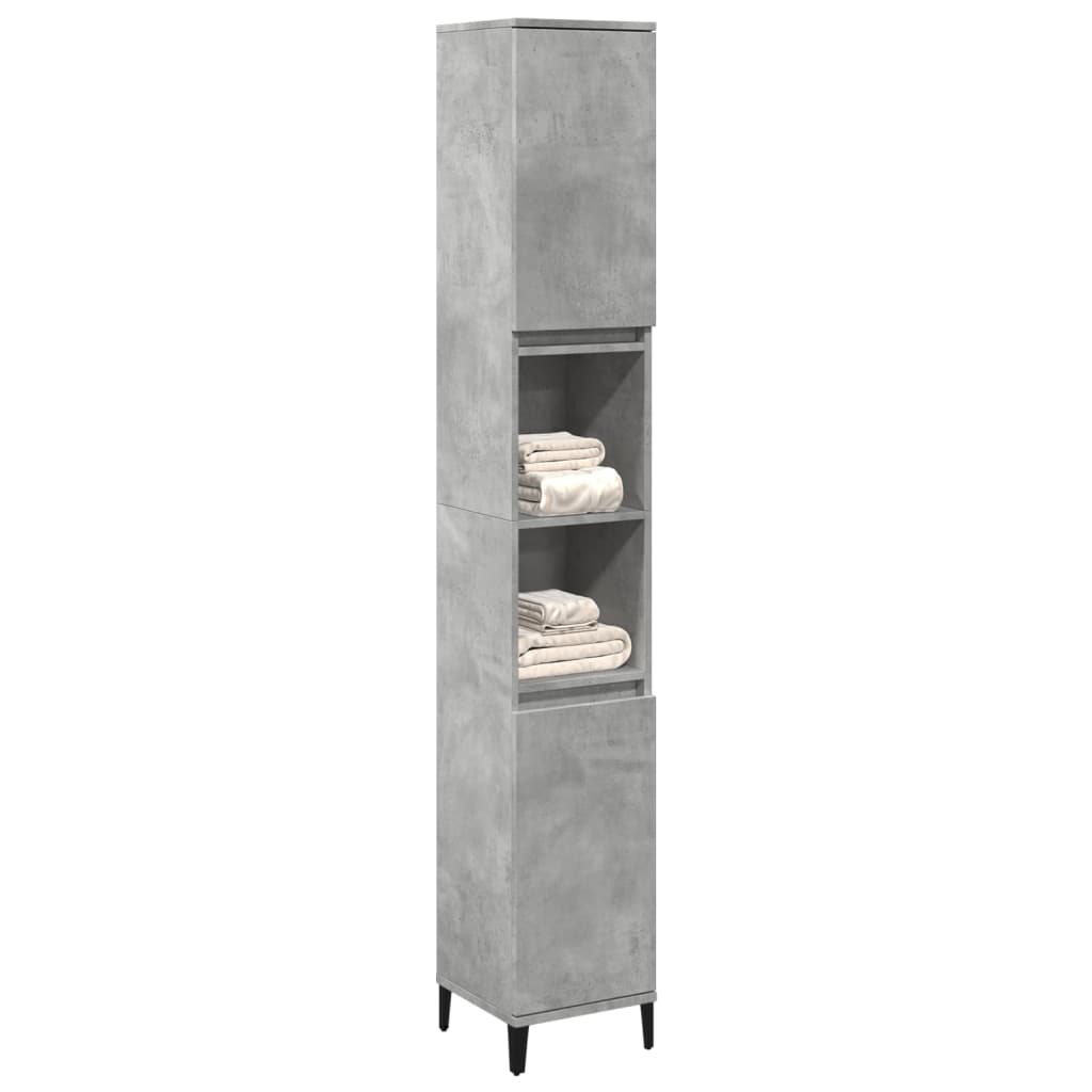 vidaXL Armoire de salle de bain gris béton 30x30x190 cm Aggloméré