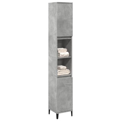 vidaXL Armoire de salle de bain gris béton 30x30x190 cm Aggloméré