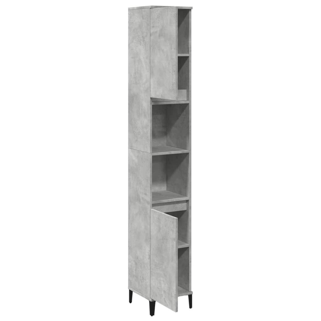 vidaXL Armoire de salle de bain gris béton 30x30x190 cm Aggloméré