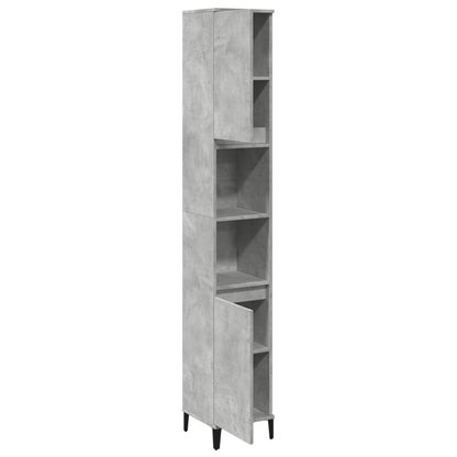 vidaXL Armoire de salle de bain gris béton 30x30x190 cm Aggloméré