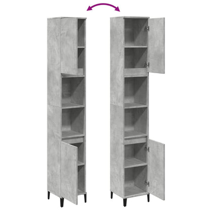 vidaXL Armoire de salle de bain gris béton 30x30x190 cm Aggloméré