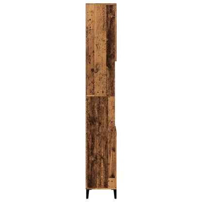 vidaXL Badschrank Altholz-Optik 30x30x190 cm Holzwerkstoff