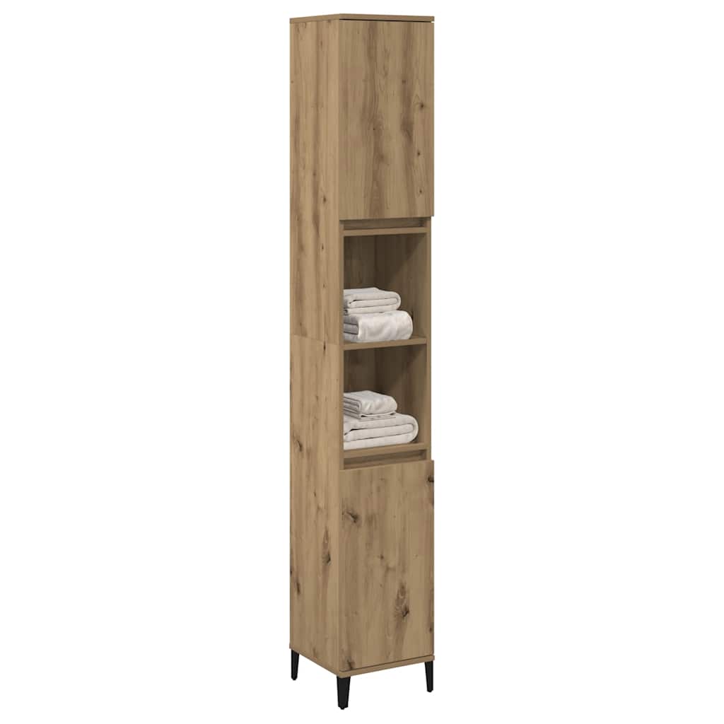 vidaXL Meuble de salle de bain chêne artisan 30x30x190 cm bois d'ingénierie