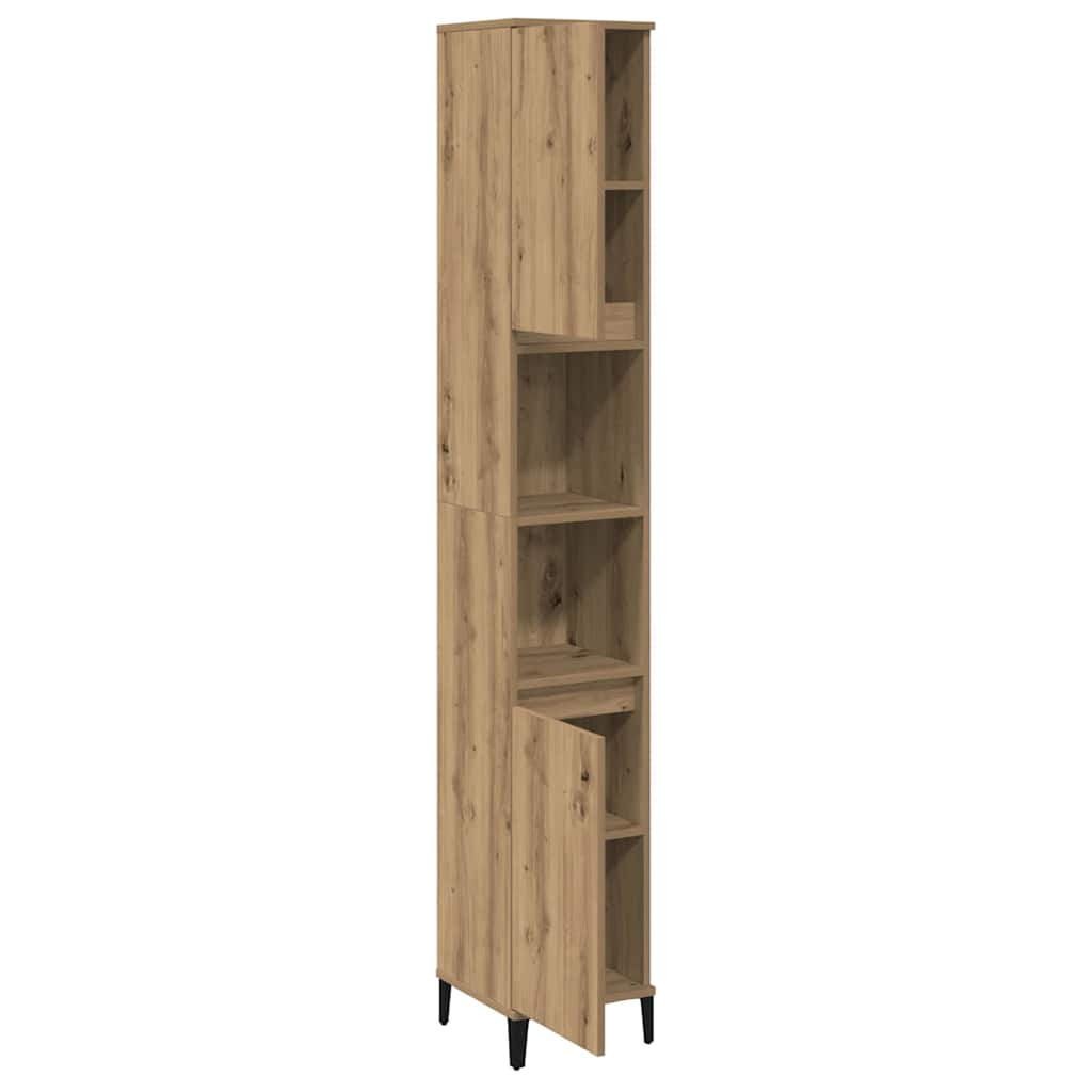 vidaXL Meuble de salle de bain chêne artisan 30x30x190 cm bois d'ingénierie