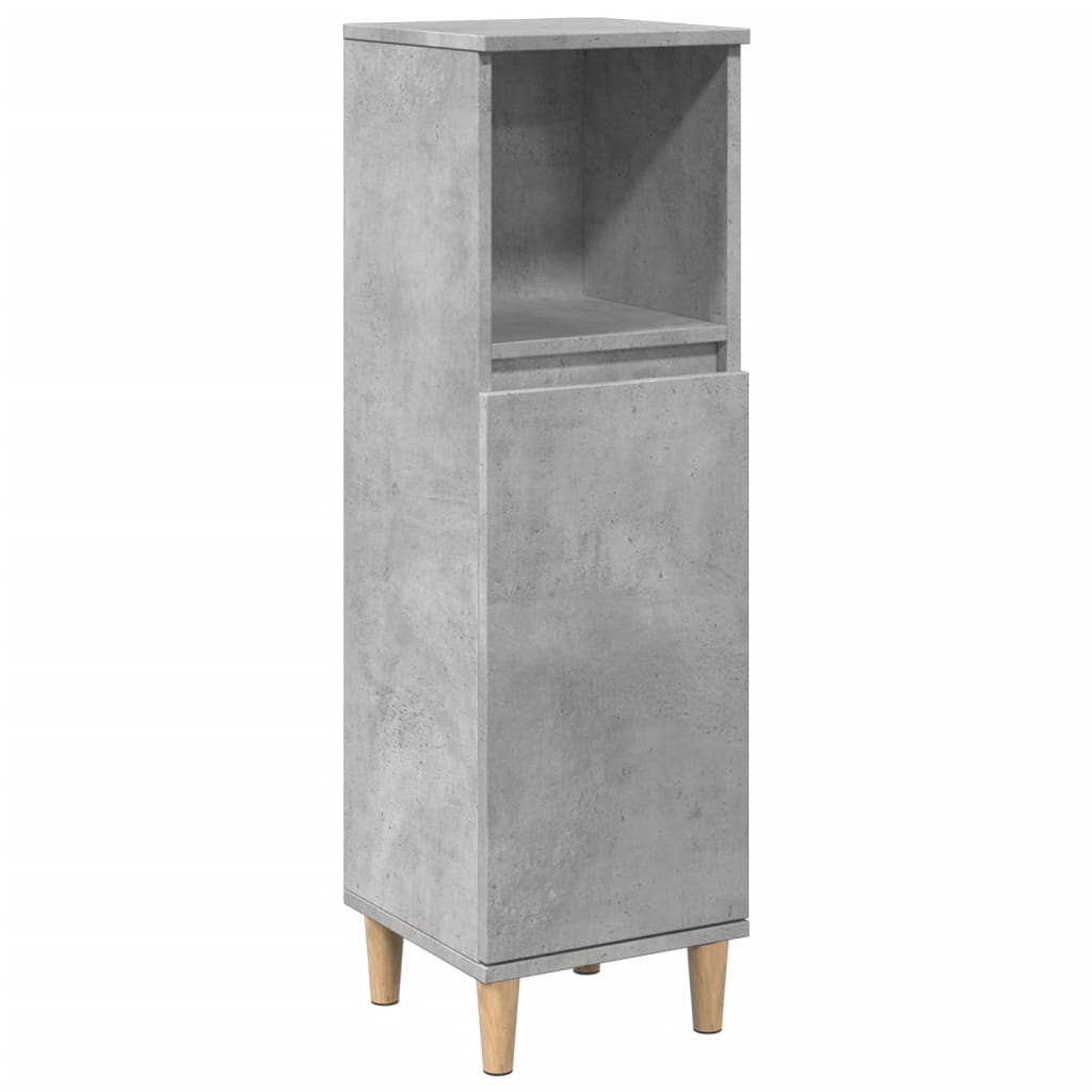 vidaXL Meuble de salle de bain gris béton 30x30x100 cm en bois d'ingénierie