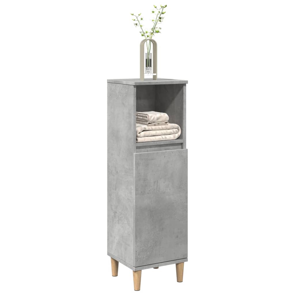vidaXL Meuble de salle de bain gris béton 30x30x100 cm en bois d'ingénierie