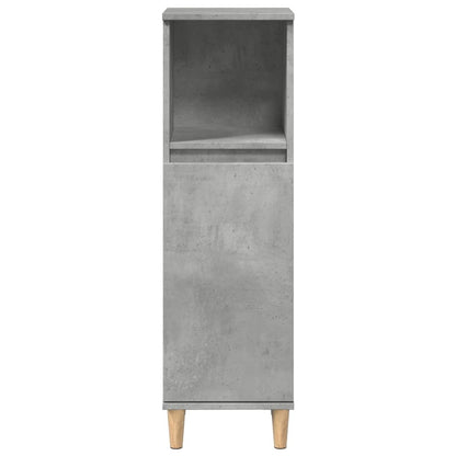 vidaXL Meuble de salle de bain gris béton 30x30x100 cm en bois d'ingénierie