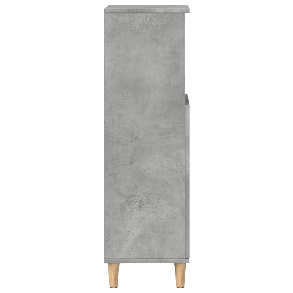 vidaXL Meuble de salle de bain gris béton 30x30x100 cm en bois d'ingénierie