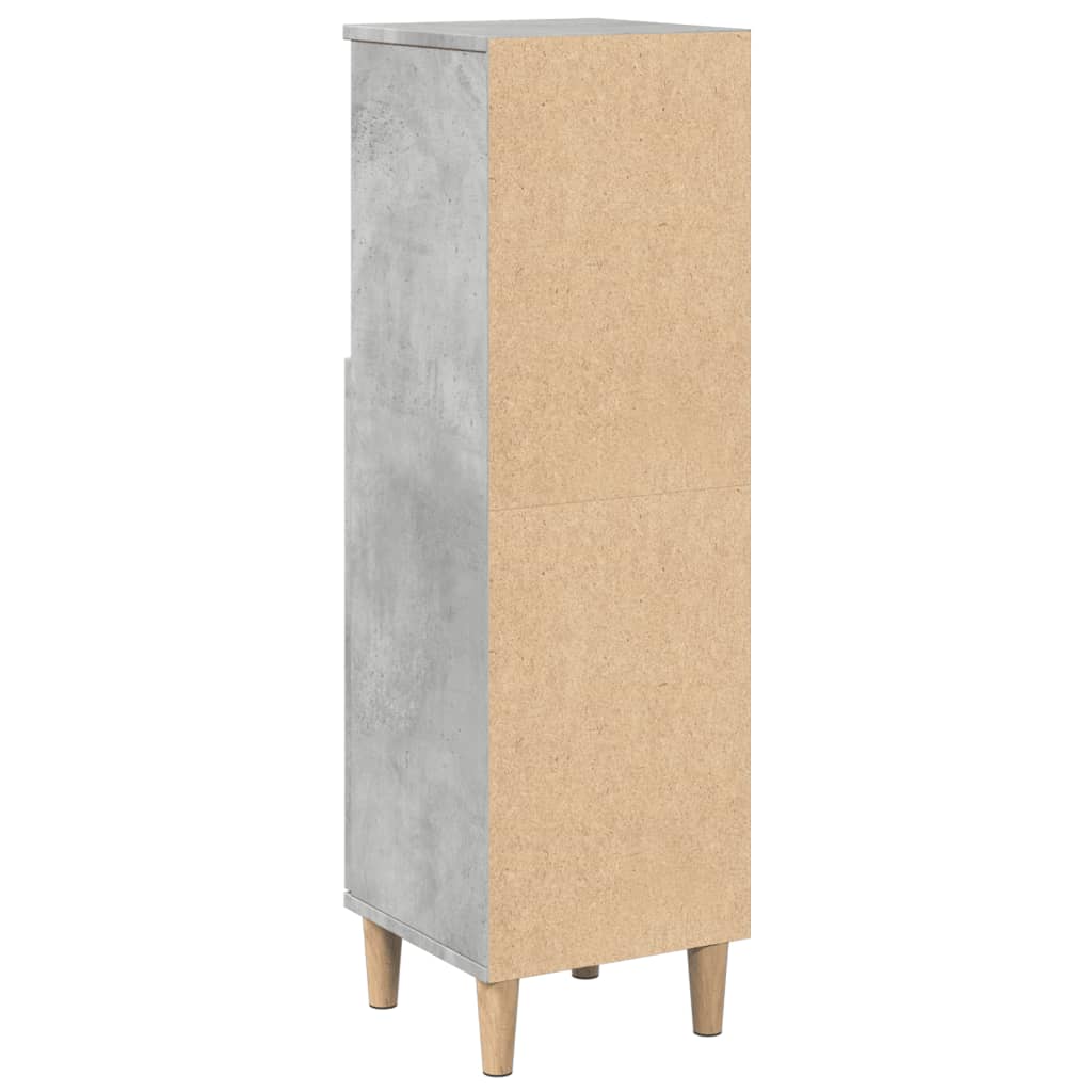vidaXL Meuble de salle de bain gris béton 30x30x100 cm en bois d'ingénierie