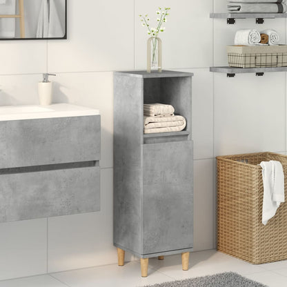 vidaXL Meuble de salle de bain gris béton 30x30x100 cm en bois d'ingénierie