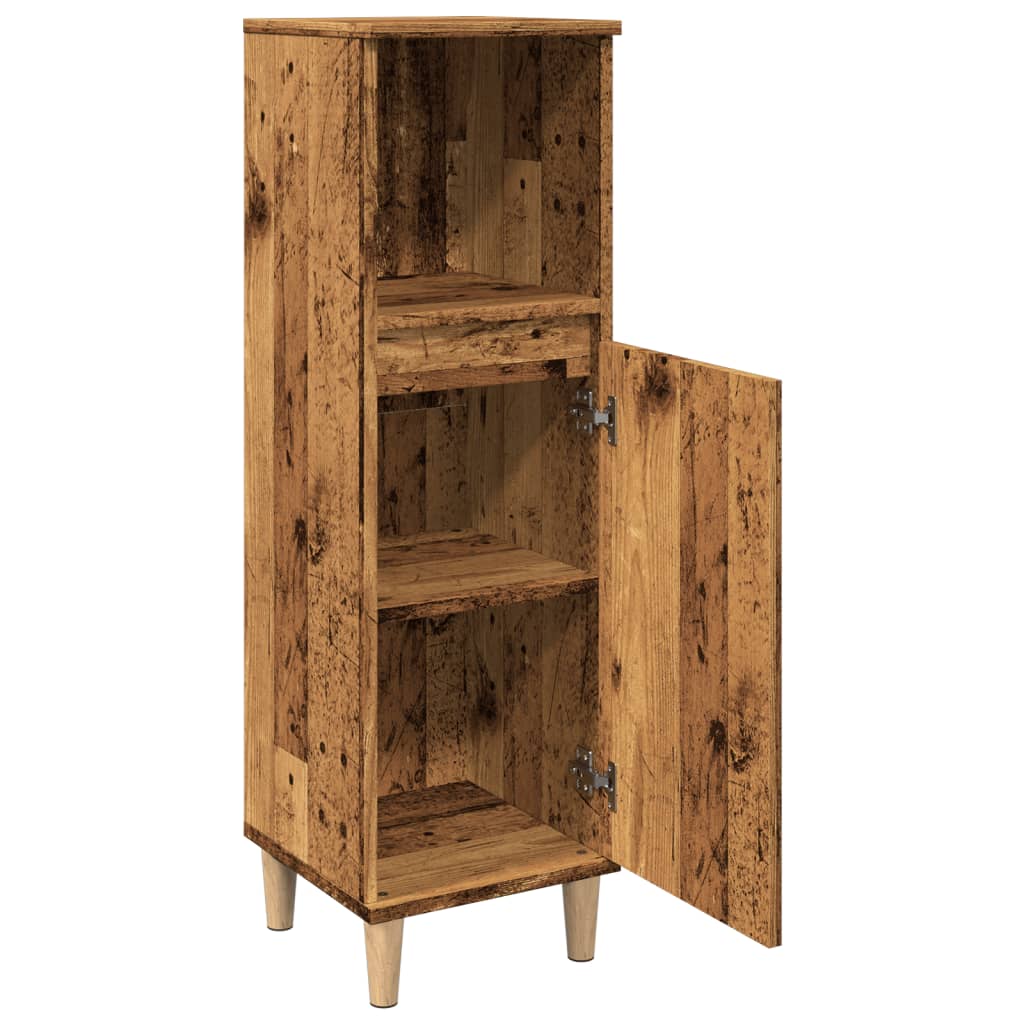 vidaXL Badschrank Altholz-Optik 30x30x100 cm Holzwerkstoff