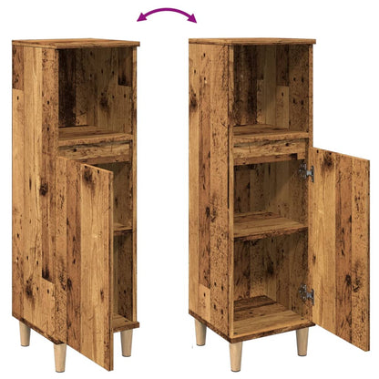 vidaXL Badschrank Altholz-Optik 30x30x100 cm Holzwerkstoff