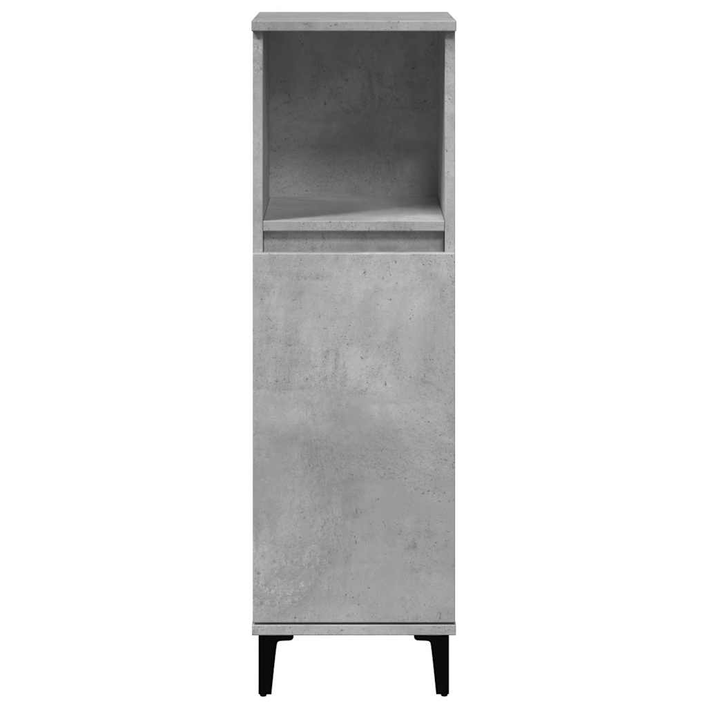 vidaXL Meuble de salle de bain gris béton 30x30x100 cm en bois d'ingénierie