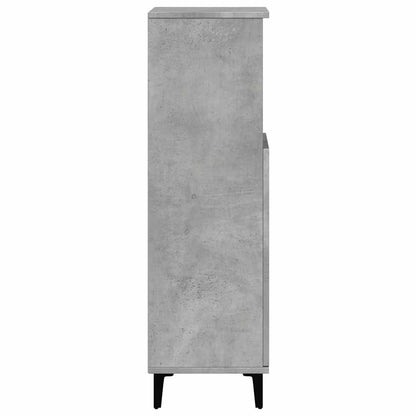 vidaXL Meuble de salle de bain gris béton 30x30x100 cm en bois d'ingénierie