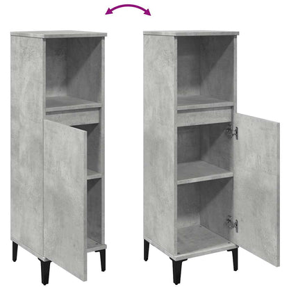 vidaXL Meuble de salle de bain gris béton 30x30x100 cm en bois d'ingénierie
