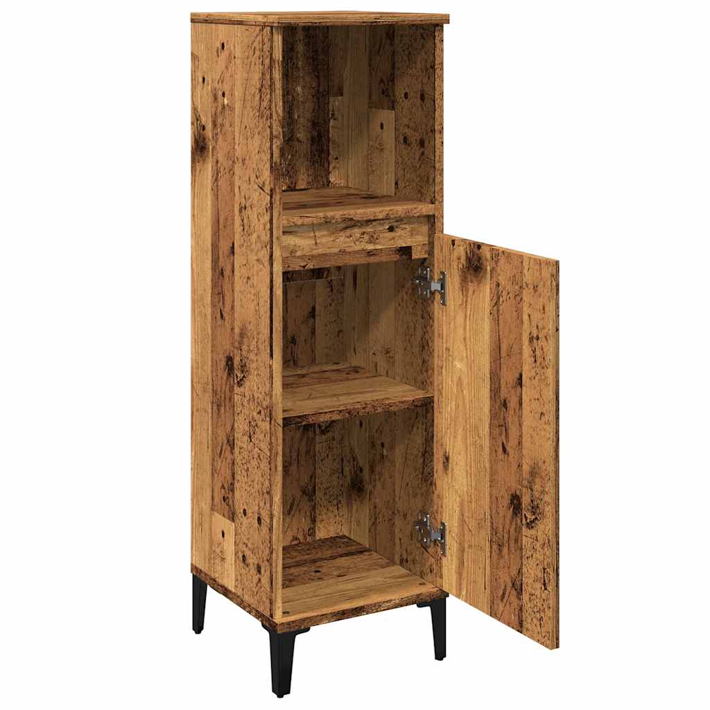 vidaXL Badschrank Altholz-Optik 30x30x100 cm Holzwerkstoff
