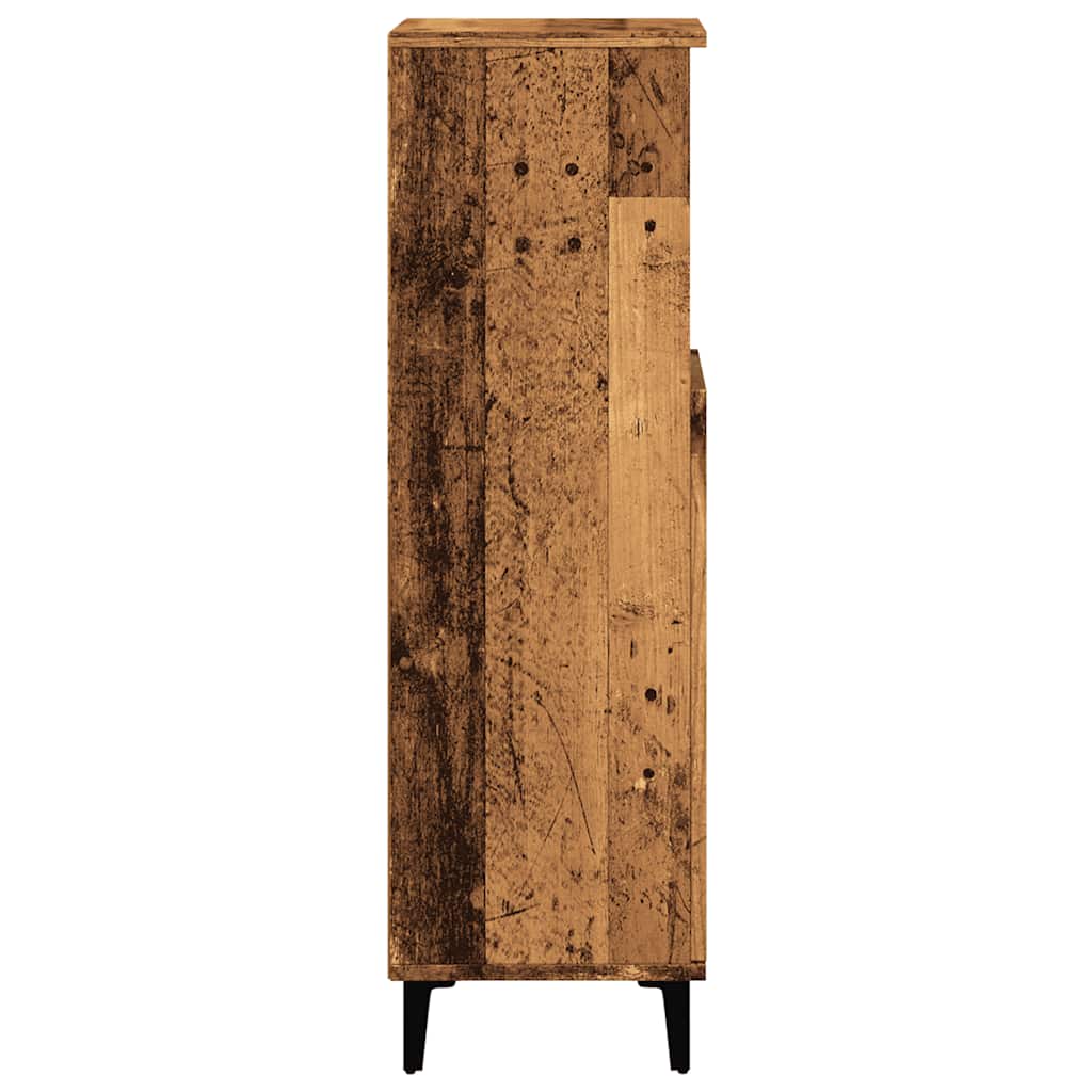 vidaXL Badschrank Altholz-Optik 30x30x100 cm Holzwerkstoff