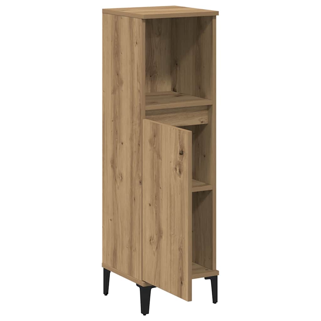 vidaXL Meuble de salle de bain chêne artisan 30x30x100 cm bois d'ingénierie